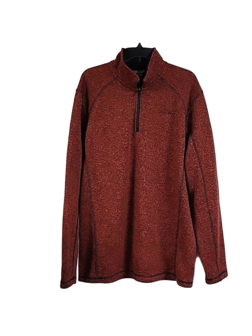 Eddie Bauer Men's 1/4 Zip Long-Sleeved Pull-over, Red w/Black Trim, Size XLT